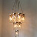 3 tier Mason Jar Chandelier - Mason Jar Lighting - Upside Down Wedding Cake - Handcrafted Upcycled BootsNGus Hanging Pendant Light Fixture