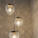 Falling Acorns - Upcycled Cascading Drop Chandelier Pendant Swag Light - Raspberry Shaped Glass Shades - BootsNGus Lamps