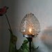 Ripe Raspberries Harvest - Crystal Clear Teardrop Shaped Table Top LAMP - Industrial Upcycled Handmade BootsNGus Lighting Design