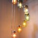 Rainbow Bright Mason Jar Chandelier - Mason Jar Lighting - Spiral Swag Lamp - Handcrafted Upcycled BootsNGus Hanging Pendant Light Fixture
