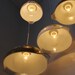 Spring Blossoms - Olive Green and White Milk Glass Mixing Bowl Hanging PYREX Pendants Lights - OOAK UpCycled BootsNGus Lighting Fixtures