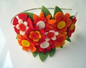 ALEXIS Burst of Orange wool felt headband