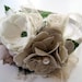 Vintage inspired shabby chic linen and lace ivory and beige fabroc flowers headband. SUSIE ( Ready to ship)