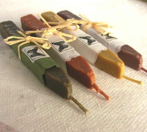 Natural Sealing / Stamp Wax 4 sticks EARTH COLORS for stamp seal