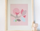 Nursery Art, Decor for Baby Nursery, Kids and Children Rooms.8x10 Chunky Bird Print