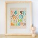 8x10 Count to 20 Print - Green/Orange - Kids Wall Art