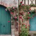 French Blue Doors and Roses Set of two 5 x 7 Fine Art Travel Photographs, Picardy, France, countryside, nostalgic roses, medieval houses