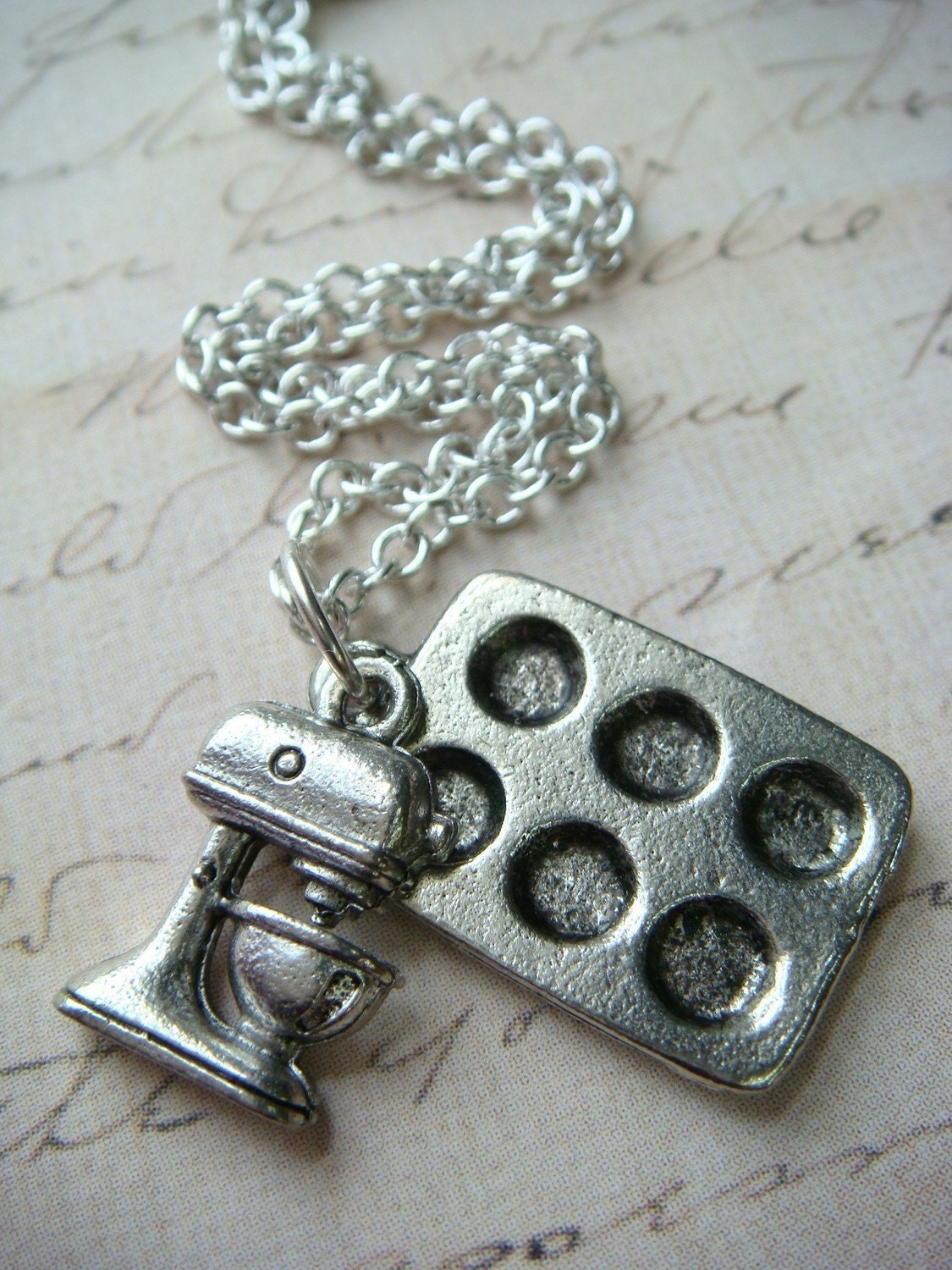 Mixer and Muffin Pan - Pewter Charms