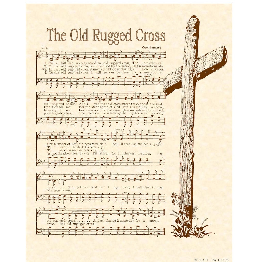 old-rugged-cross-8-x-10-antique-hymn-art-print-by-vintageverses