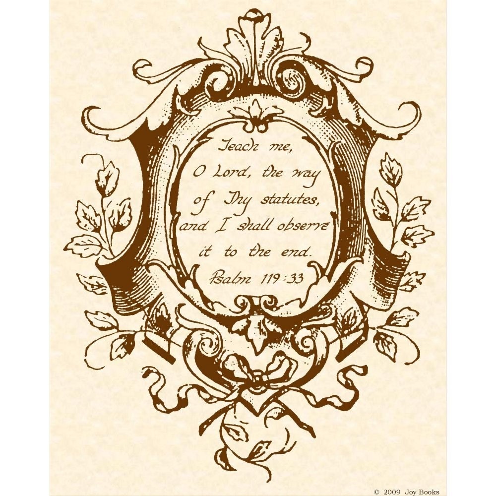 PSALM 119:33 --- 8 X 10 Calligraphy Art Print
