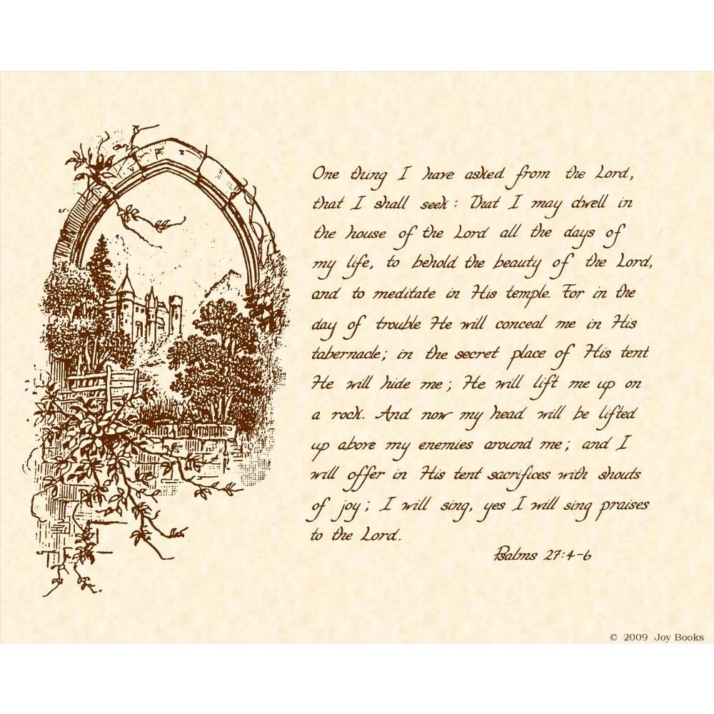PSALM 27:4-6 --- 8 X 10 Calligraphy Art Print