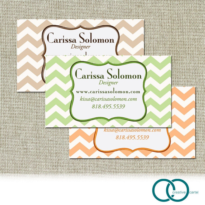 100 Calling Cards, Business Cards Chevron Design