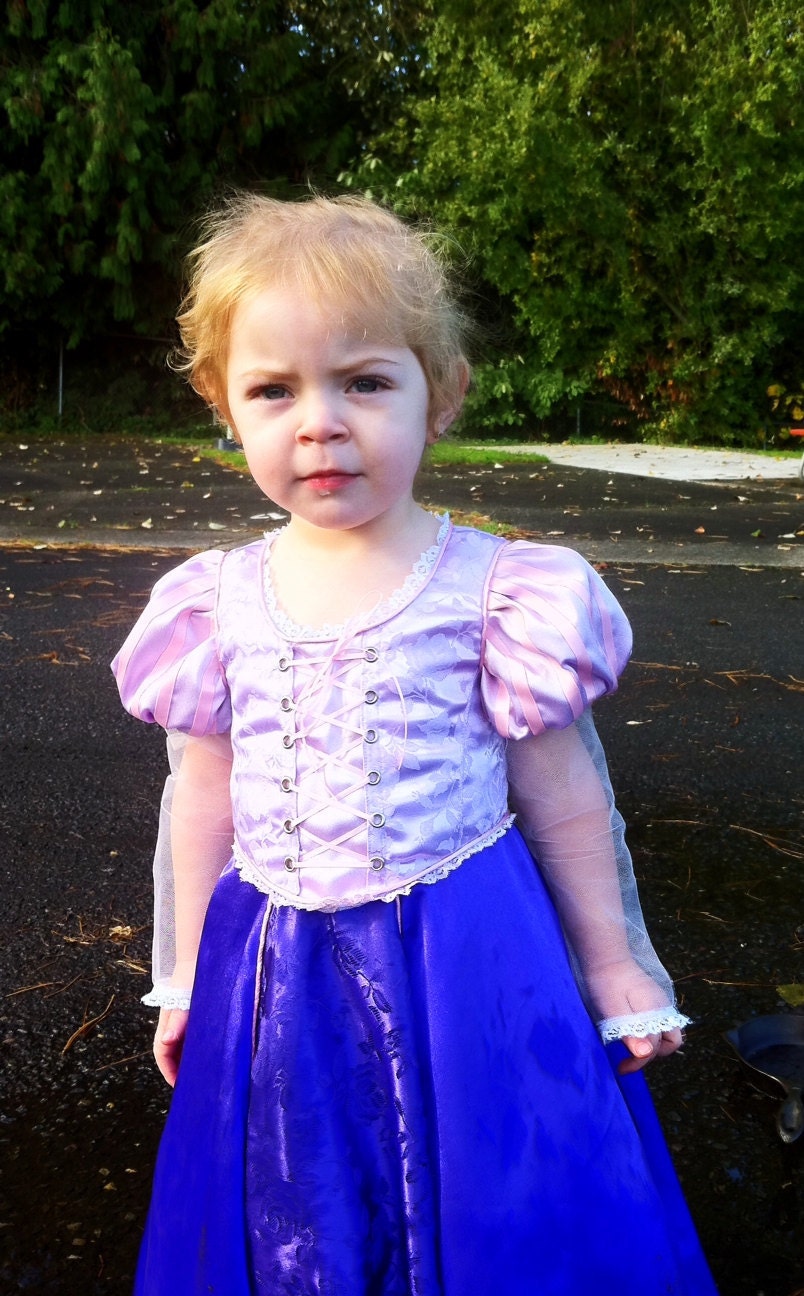 Tangled Rapunzel Dress, adjustable sizing for years of wear