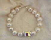 Freshwater Pearl and Chunky Crystal Bracelet