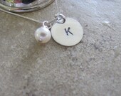 Single Initial Hand Stamped Necklace