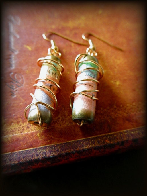 Ancient Map Earrings