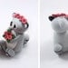 Custom Wedding Cake Topper, Brown Dog and Grey Racoon Couple, Personalized Figurines, Made To Order