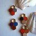 tri-colour honeycomb hexagons pendant 015 - necklace