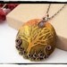 017 Orange Yellow Sunrise Hand Painted Tree of Life Pendant no Chain