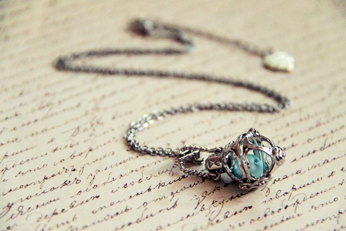 4 Sea Explorer Necklaces - Silver Nautical Lamp Light Blue Matt Bead Pendant. Stainless Steel. Something Blue. Weddings. Favors. Bridesmaids