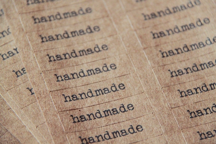 80 Handmade Kraft Labels - Brown . Sticker . Crafts . Scrapbooking . Gift Wrapping