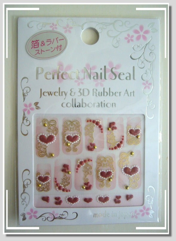 Japanese Nail Stickers - Jewelry and 3D Rubber Art Collaboration