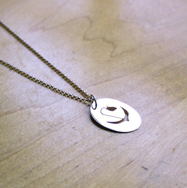 Whale charm, silver cutout pendant, handmade in Maine