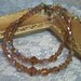 Vintage 50s Necklace Topaz AB Crystal Double Bead Choker Necklace