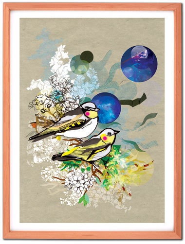 Little Yellow Birds A4 Print