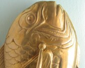 Large Vintage Antique Brass Fish