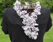 Crocheted Fabric Ruffled Scarf - Ocelot Print