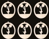 6 Piece Cheerleader Jumping Ornament 4 inch Unfinished Craft Wood Cutout 875-4ND
