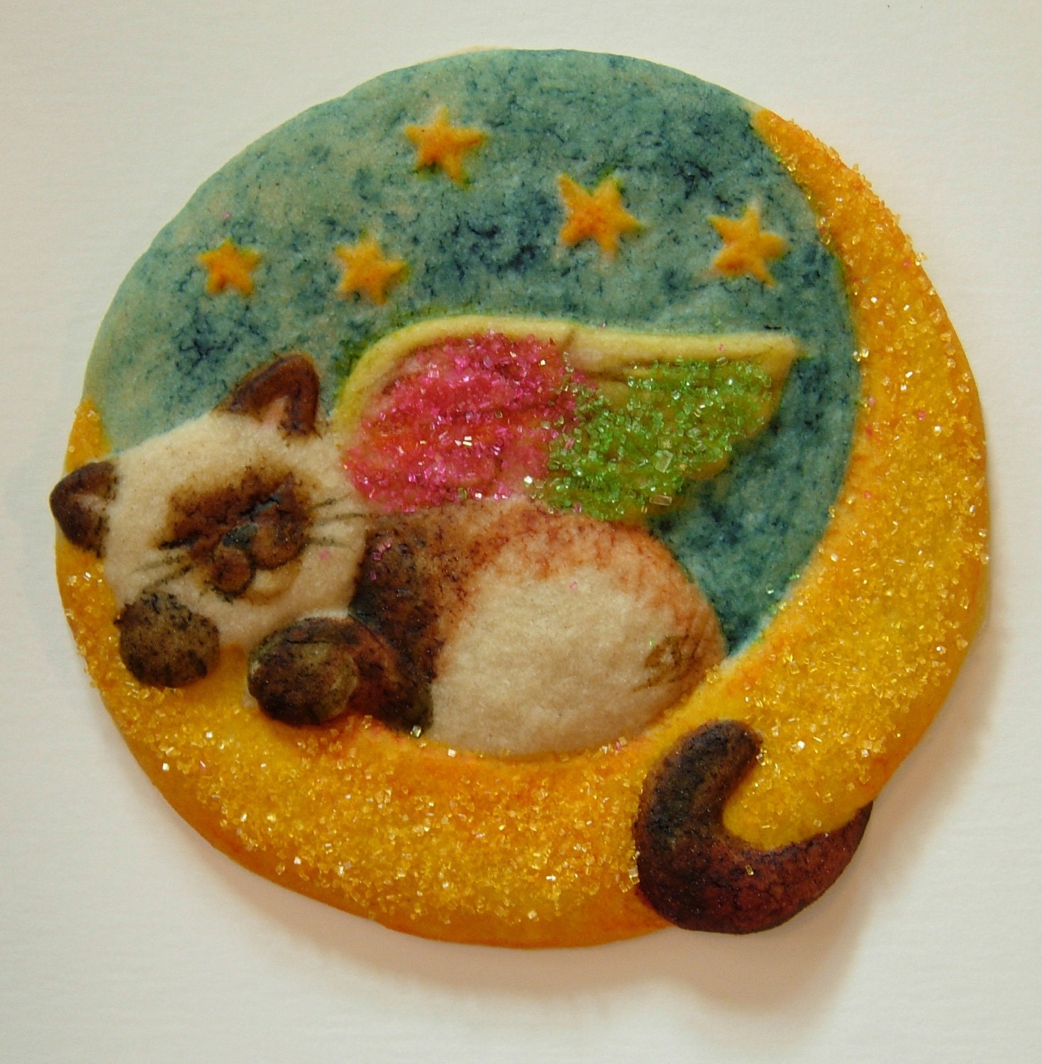 SIX Kitty Angel Molded Sugar Cookies  Baked Goods