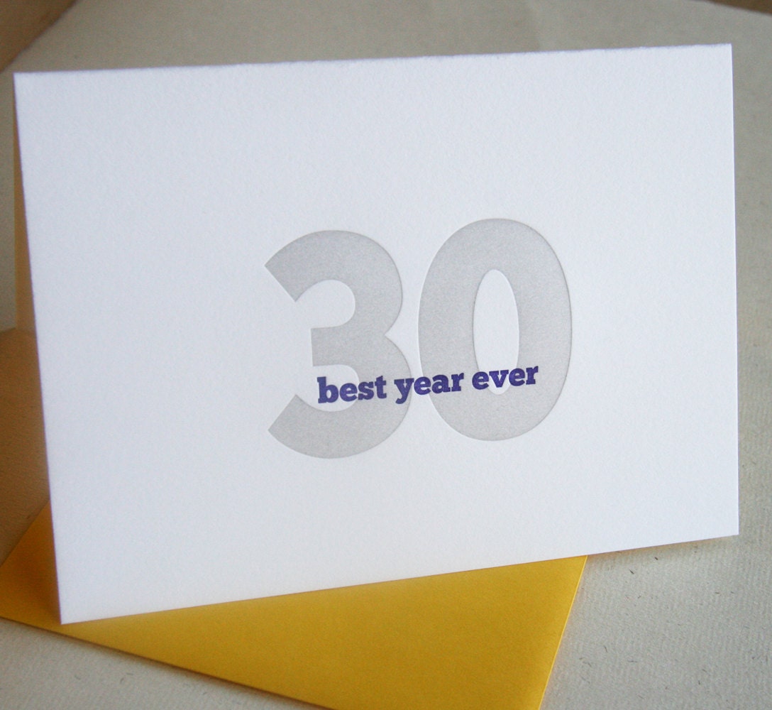 30th Birthday Card - Best Year EVER