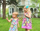 Dress Sister Set  sizes 1T 2T 3T 4T 5T 6 6x Medaliion Bold Toddler Dresses girls