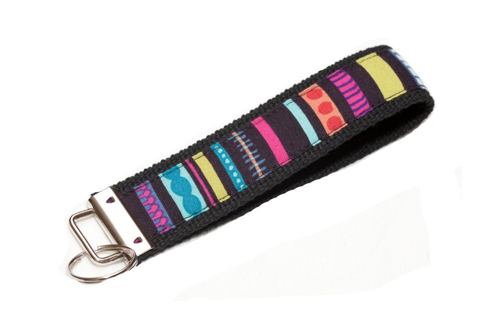 One Key Fob Wristlet - Lorenza Stripe