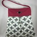 RESERVED Large Tote Bag Shoulder Bag Purse Pleated Plus Sign Designer Fabric Bag Acrylic Bling - OOAK