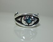 Rare Kara Varian Baker Ring Blue Topaz Sterling Silver