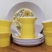 Vintage Mikasa Duplex Trellis dishes by Ben Siebel yellow 03300 D3326
