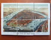 Antique New York Map Mural - MilestoneDecalArt