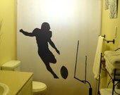 Football Shower Curtain Kids bathroom decor bath field goal kicker player rugby superbowl ball game sport