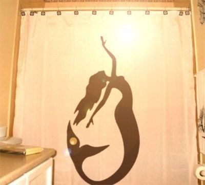 Mermaid Shower Curtain, custom unique shower curtains, bathroom decor kids bath