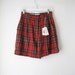 VTG High Waist Long Shorts Plaid Small