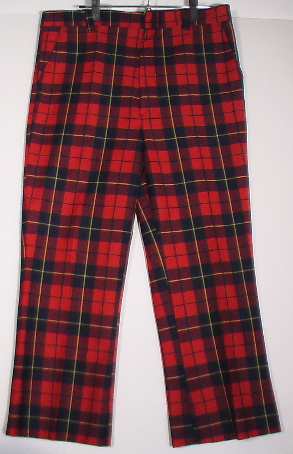 red plaid punk pants mens