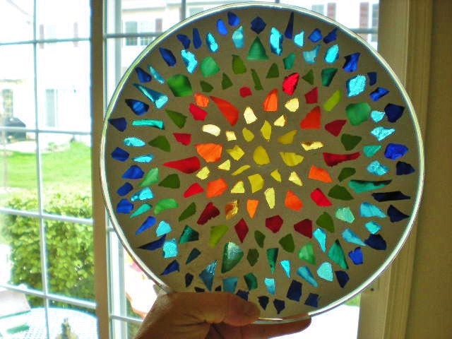 Mosaic Plate Suncatcher  Sun burst