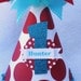 Dr Seuss Thing 1 Birthday Party Hat in Red, Turquoise and White Polka Dot