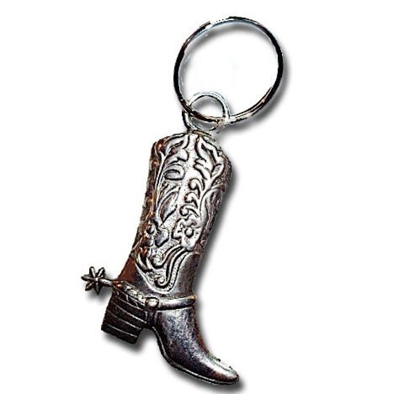 Items similar to Cowboy Boot Pewter Keychain on Etsy