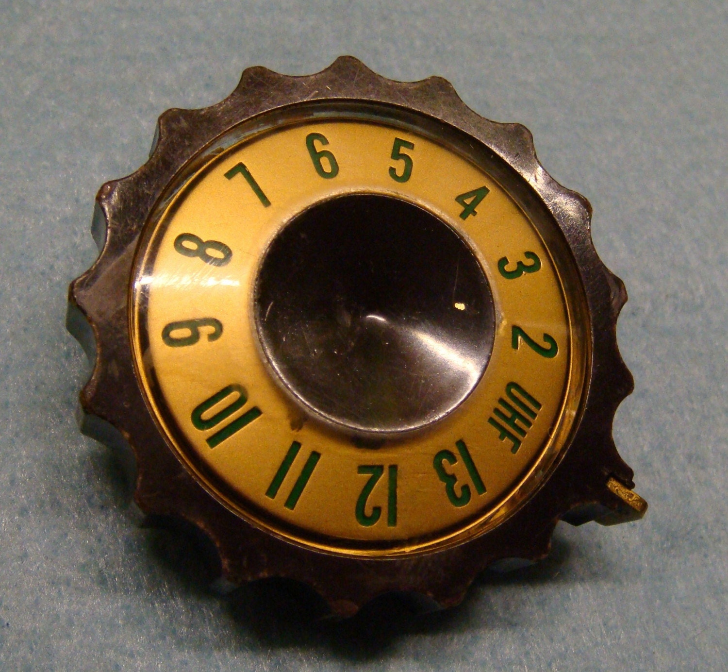 vintage analog TV knob brooch by ScienceKitty on Etsy