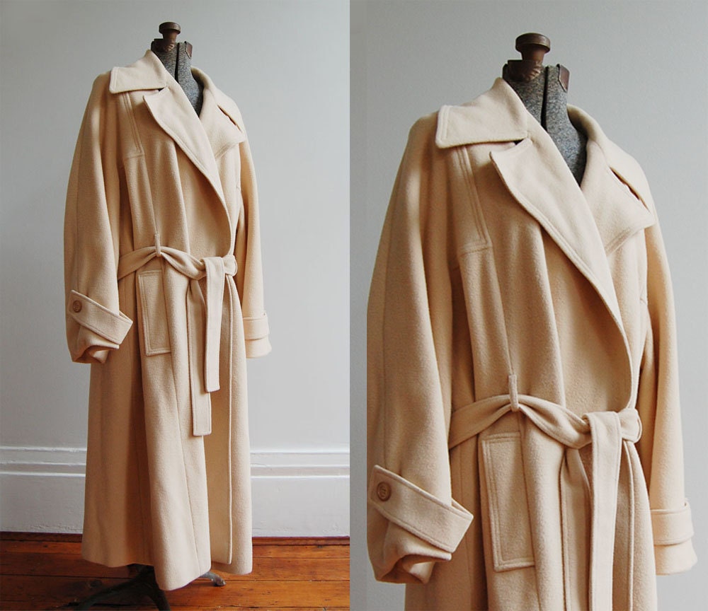 V I N T A G E balade en ivoire cashmere trenchcoat....reserve for Martha...do not buy
