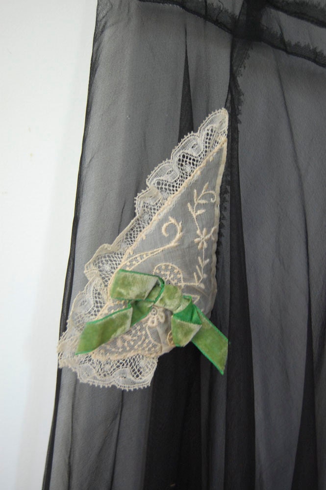 V I N T A G E Art Deco Nuit Noire Gown...reserved for Claudia